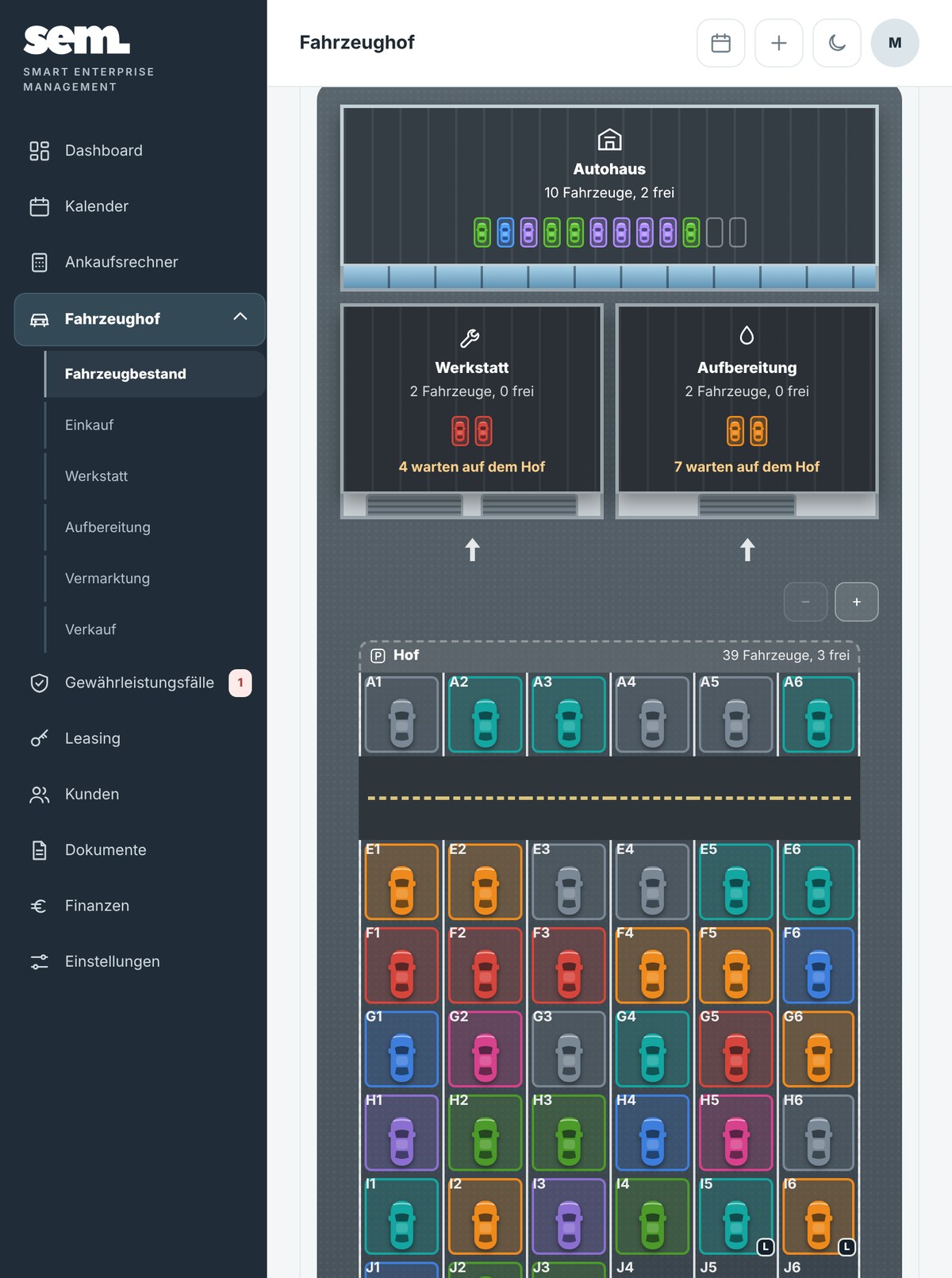 Der Hofplan von sem. auf dem Tablet